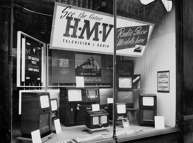 Window Display HMV Record Store in 1950s